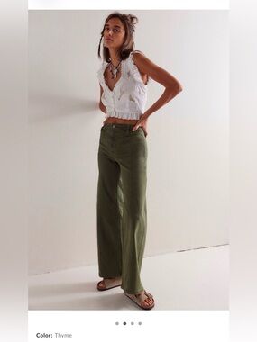 Women’s High-Rise Wide Leg Pants in Thyme
